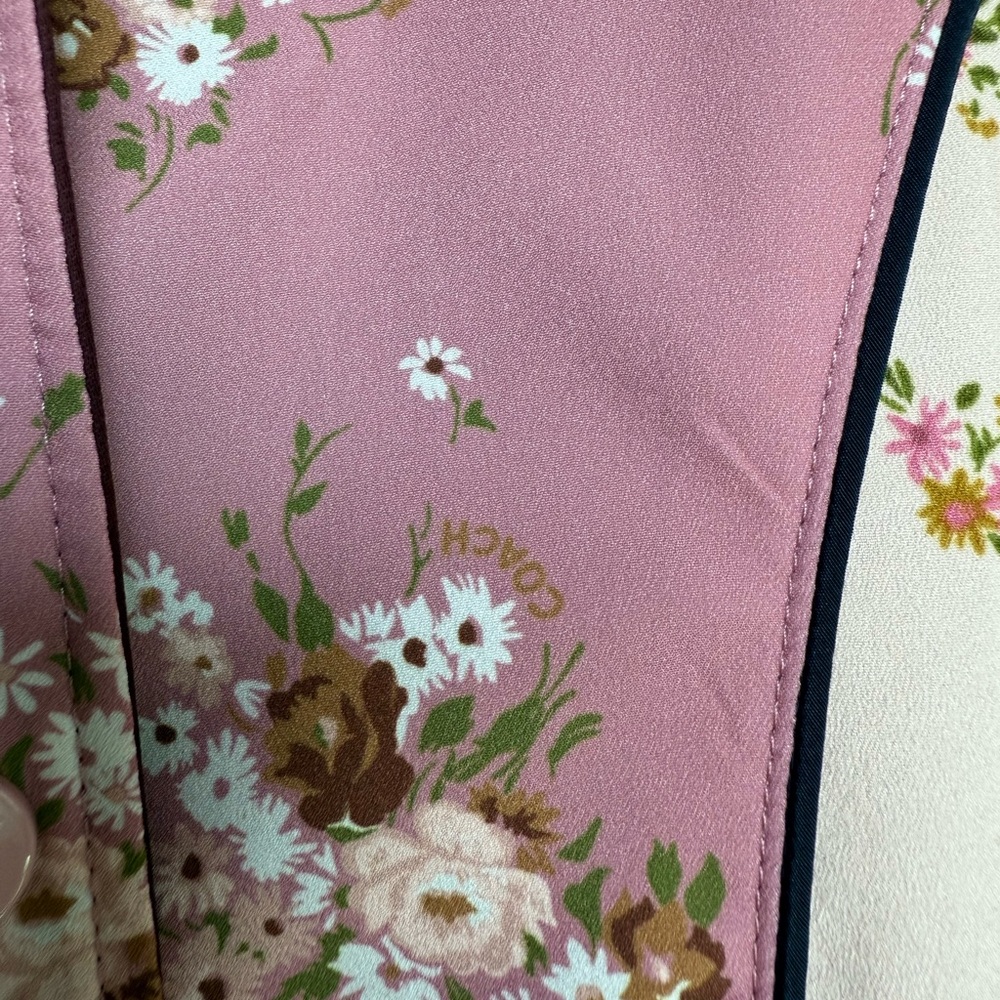 COACH Floral Baseball Bomber Jacket Womens M Romantic Rose Pink Coquette Girl - Picture 3 of 12